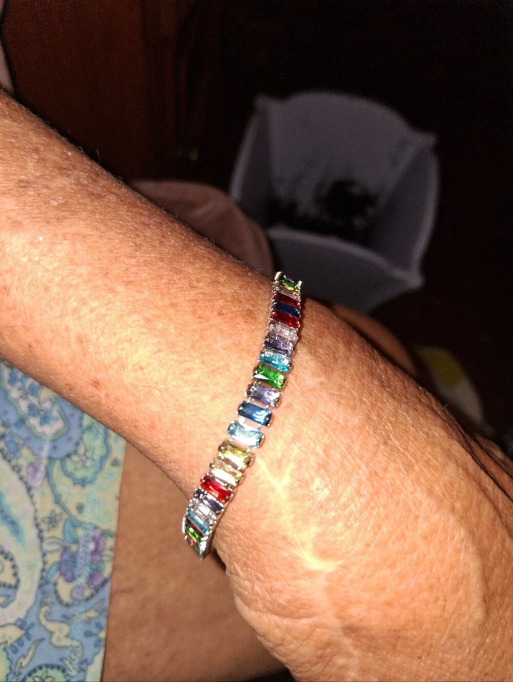 Thin Multicolir Stones In A Bracelet